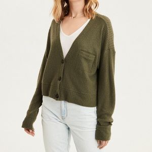 Cropped cardigan sweater